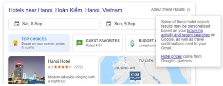 Google hotel personalization