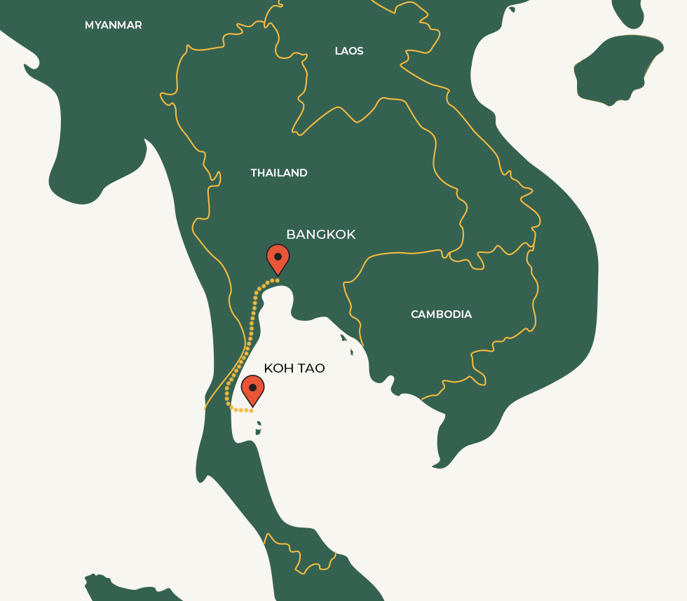 Bangkok - Koh Tao route