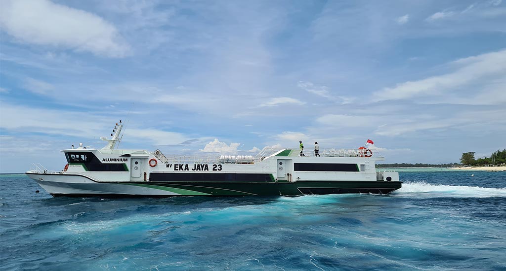 Large Eka Jaya ferry going from Bali to Gili Islands