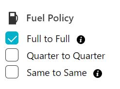 book full to full when renting a car