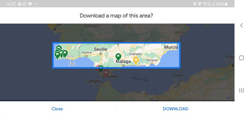 Offline google maps for rental car navigation