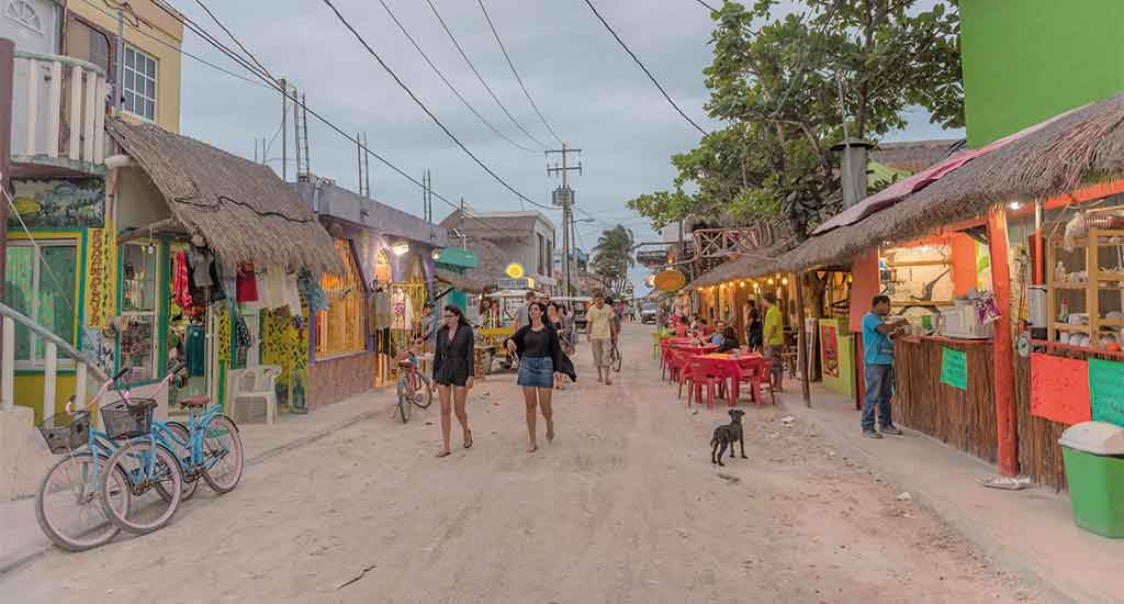 Sandy road in Isla Holbox Mexico