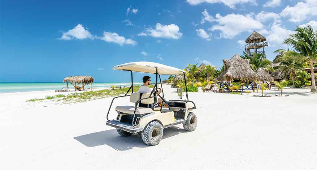 Golf cart in Isla Holbox Mexico