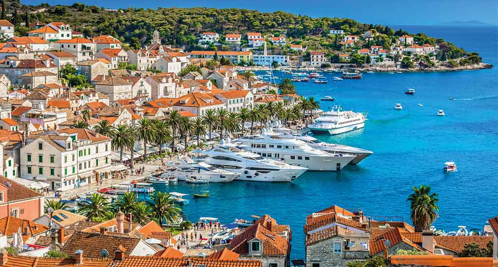 Aerial view of Hvar in Croatia