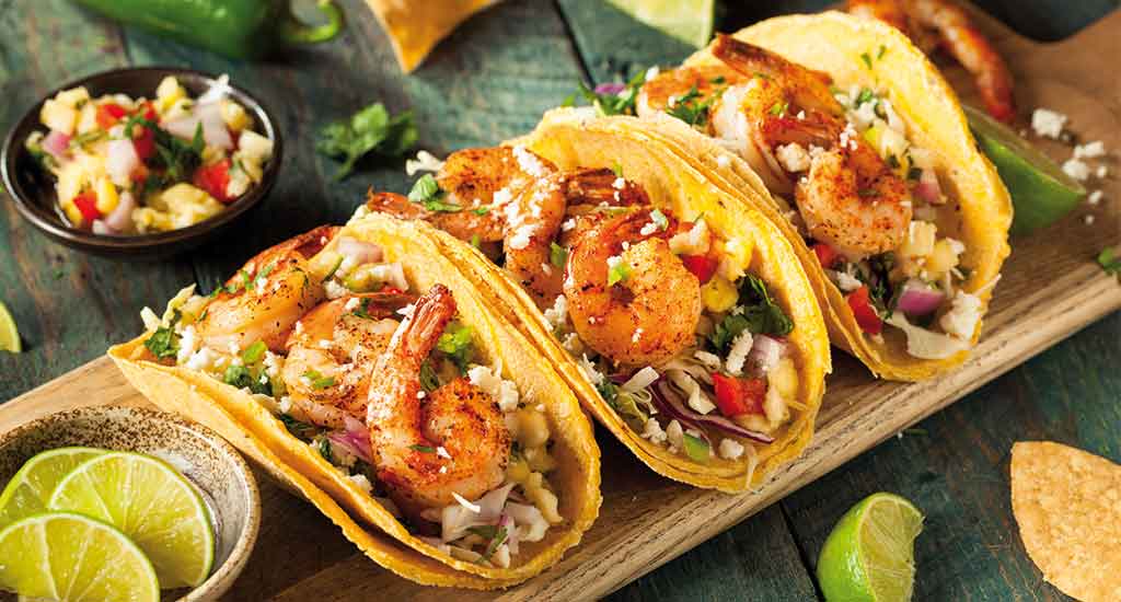 3 prawn tacos