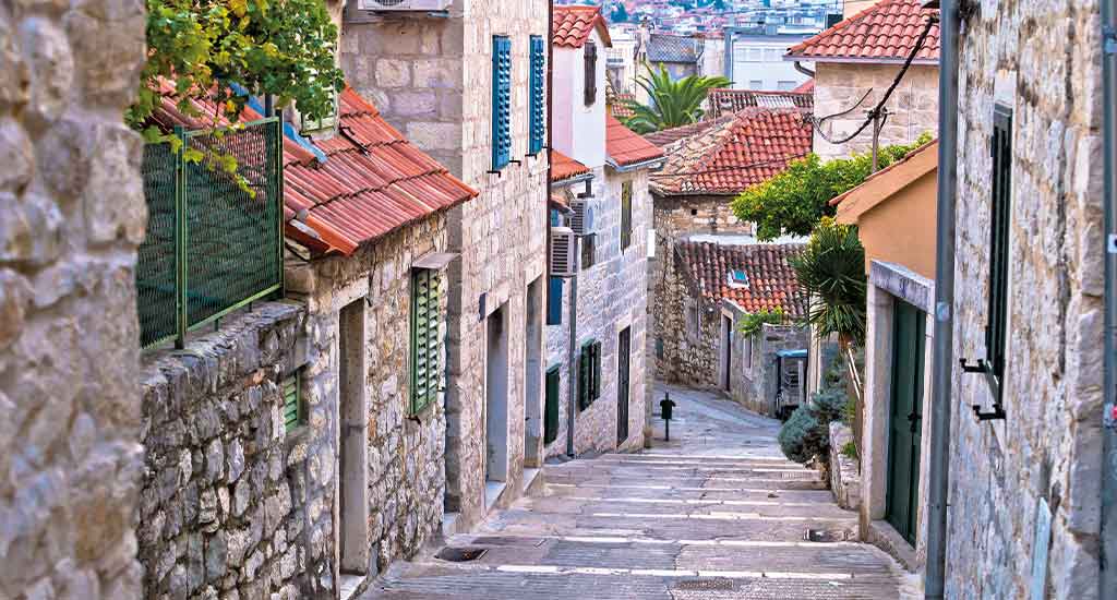 Split old stone street