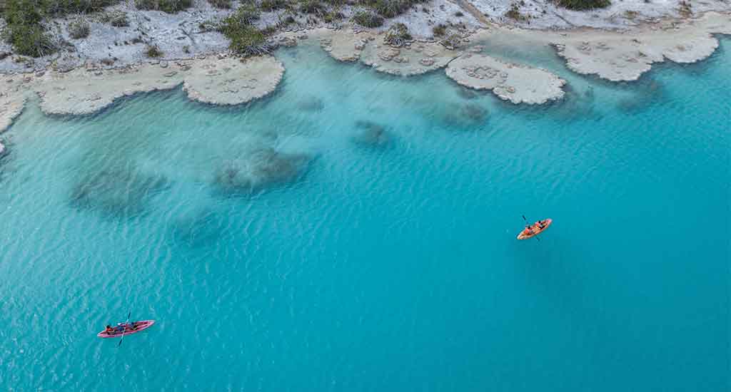 Kayaks on Bacalar Mexico