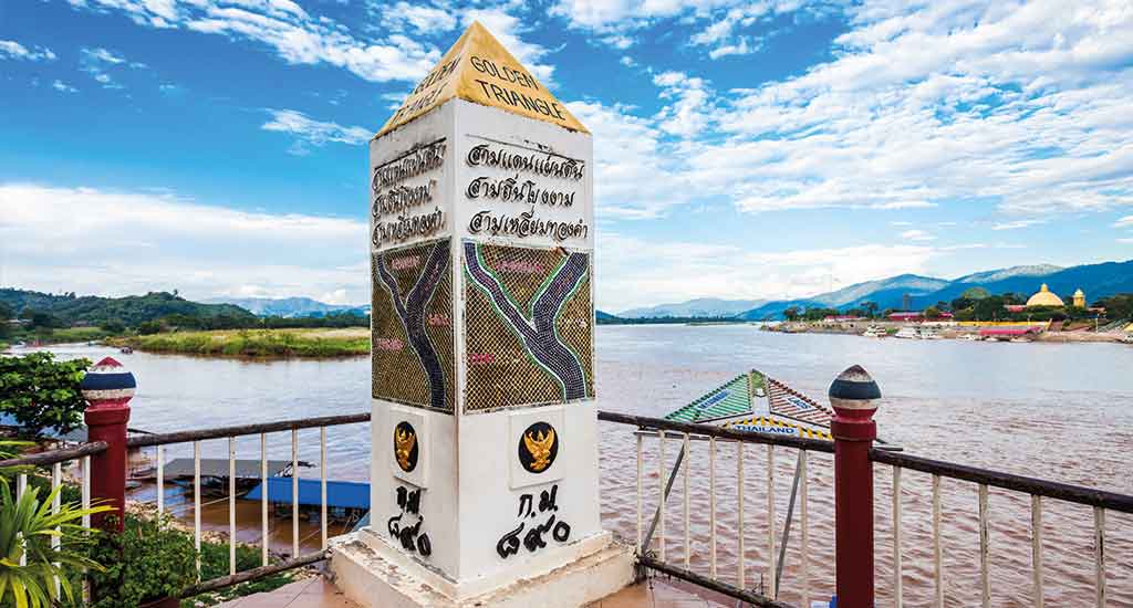 Golden Triangle sign at Mekong River, Chiang Rai Province
