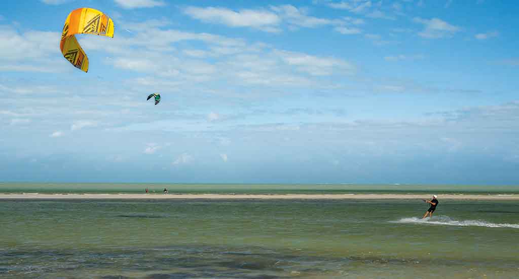 Kite surfing in Isla Holbox Mexico
