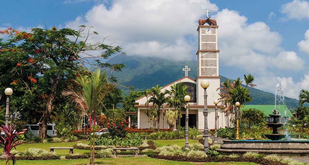 Central park in La Fortuna Costa Rica