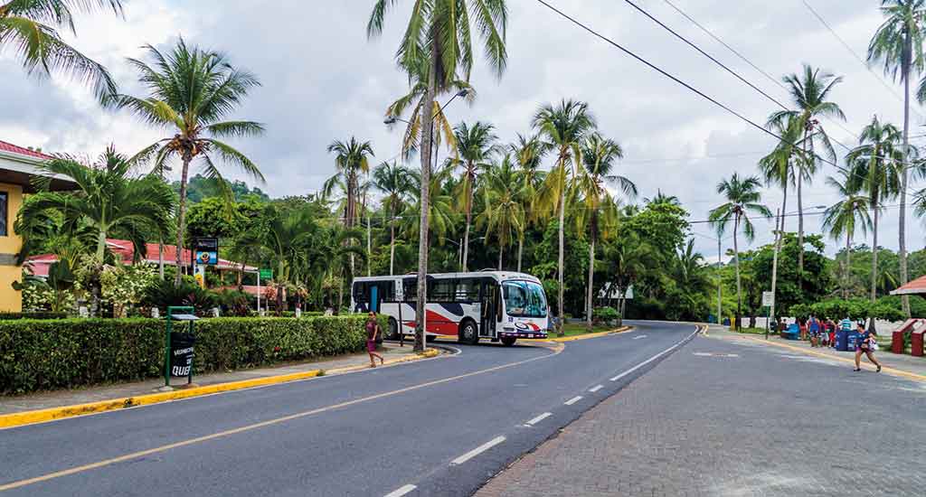 Bus leaving Manuel Antonion National Park