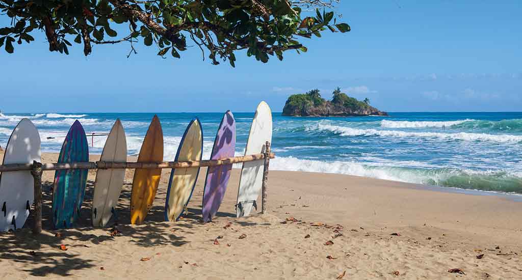 Surf boards in Costa Rica