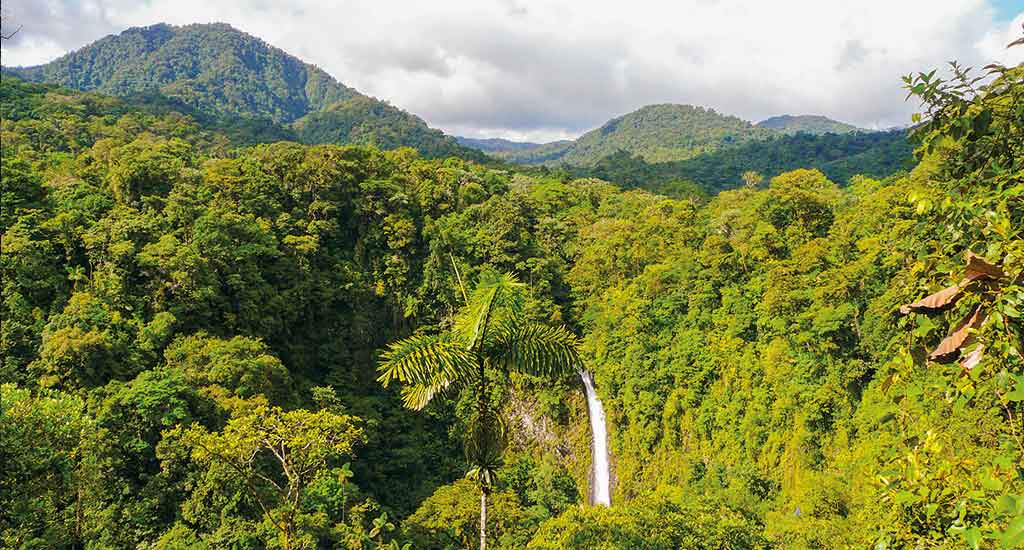 San Carlos waterfall in La Fortuna Costa Rica