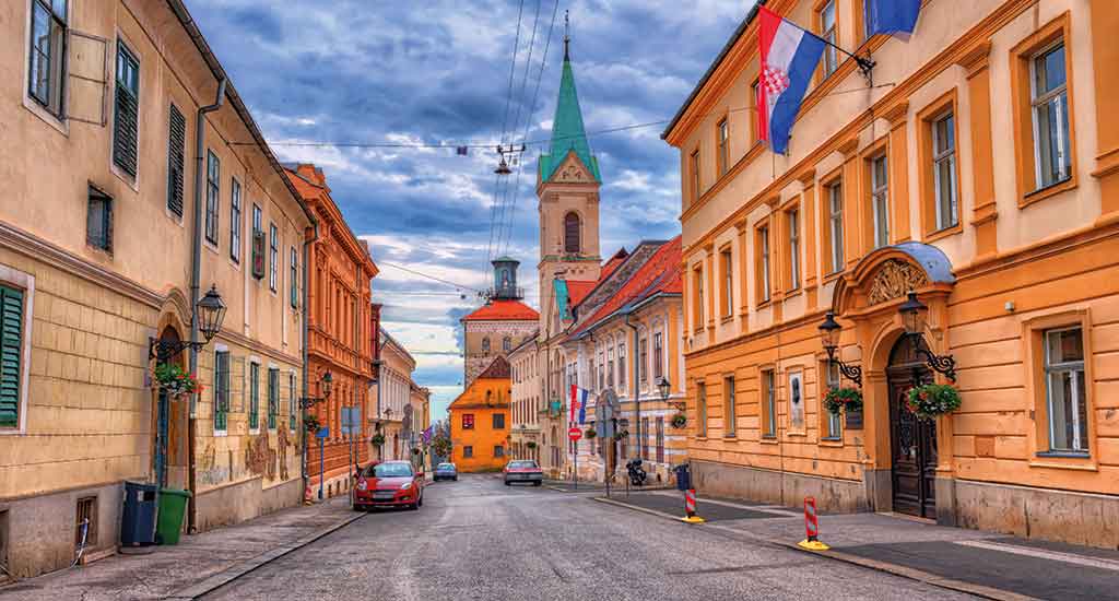Rows of buildings in Zagreb