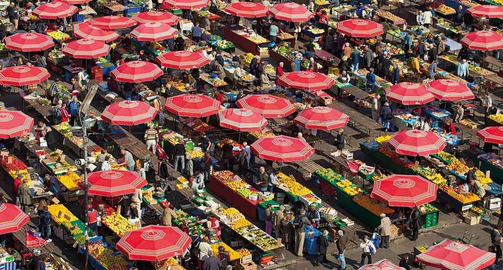 Aerial view of Dolac market