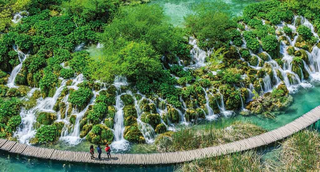 View from top of Plitvice walkway
