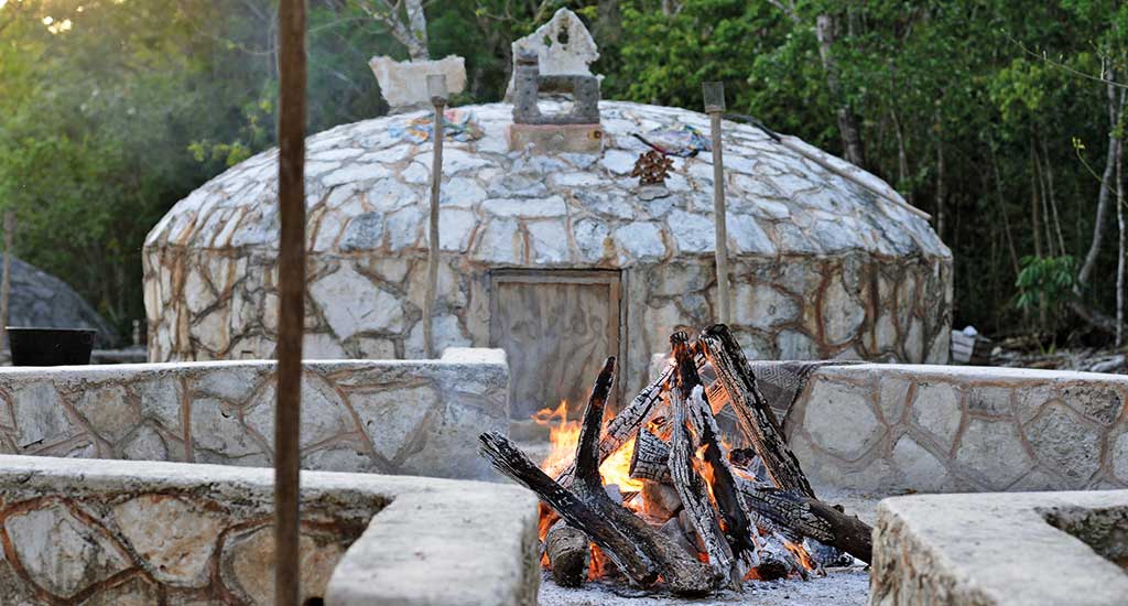Wood burning for Temazcal Ceremony