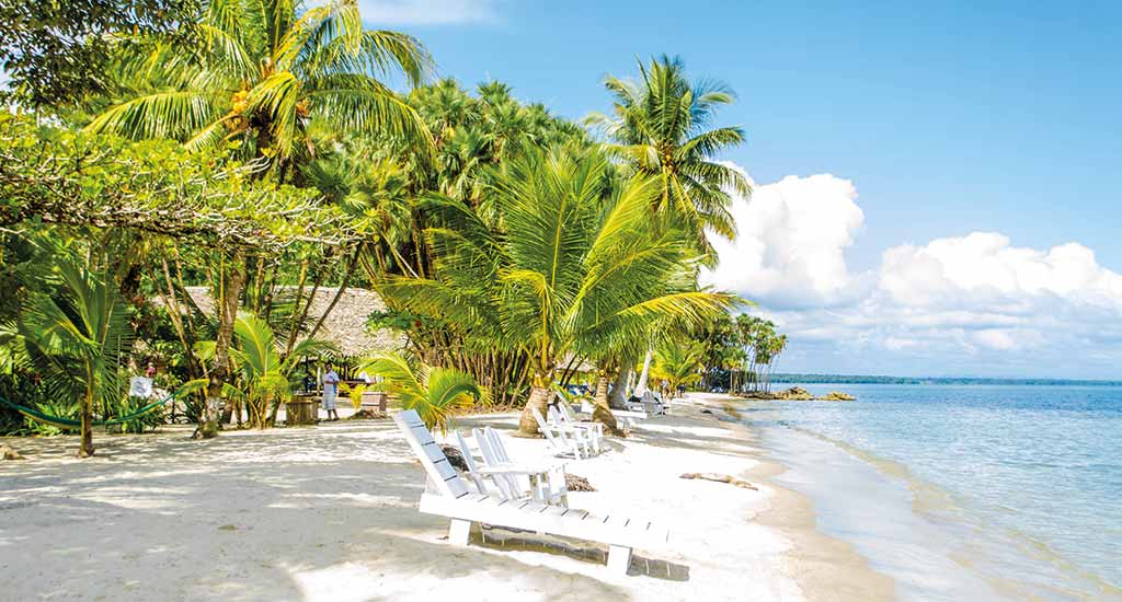 Beach chairs in Playa Blanca Guatemala