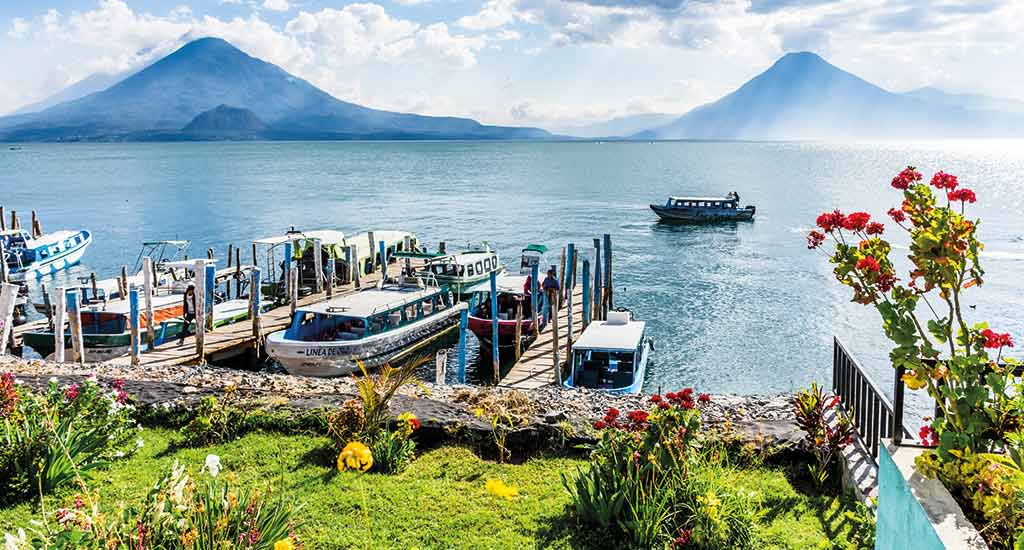 Boats in Lake Atitlan