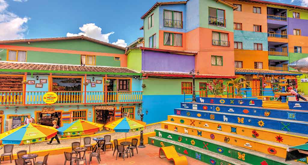 Colourful buildings in Guatape