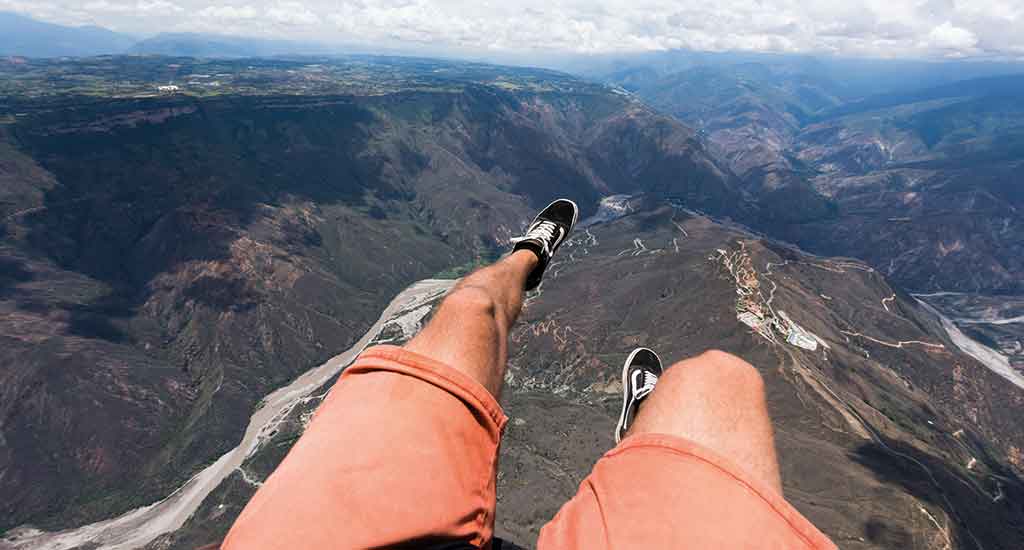 Paragliding view over the valley