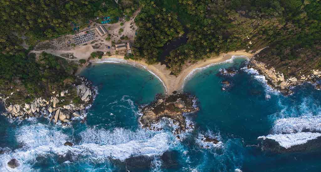 Aerial view of Cabo beach in San Juan del Guia