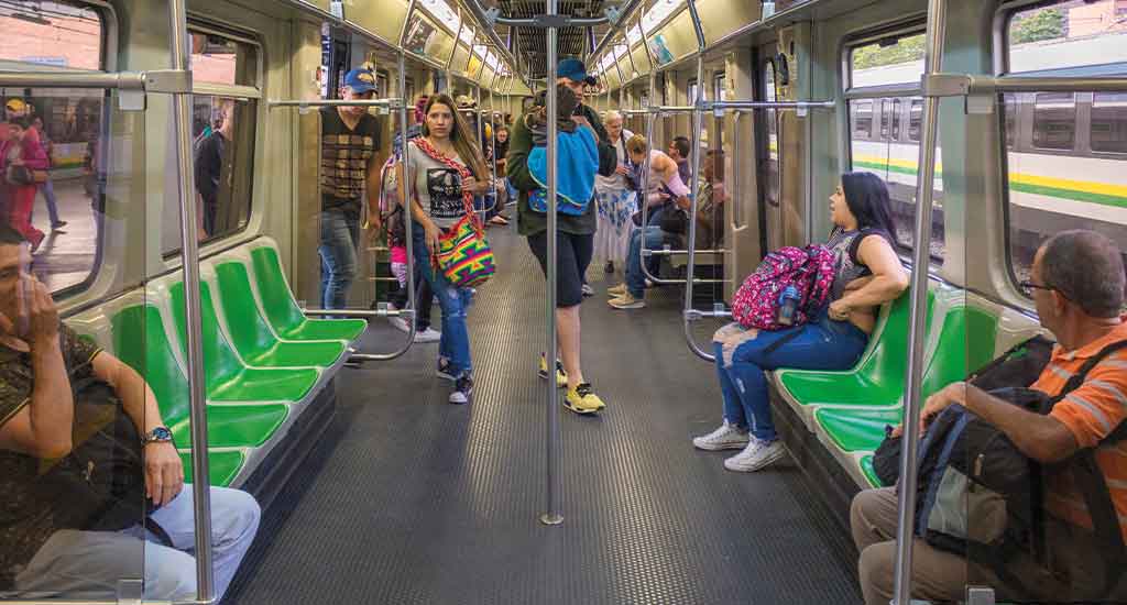 Inside a Metro in Medellin