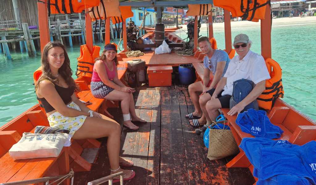 family on a boat trip
