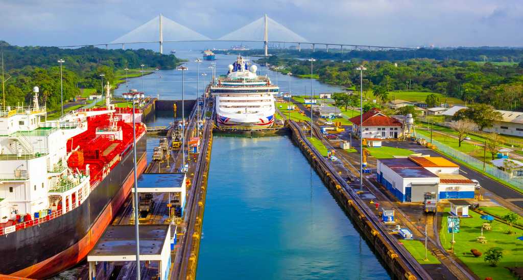 Ships passing through Panama Canal