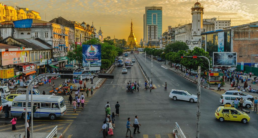 Sule Pagoda in downtown Yangon