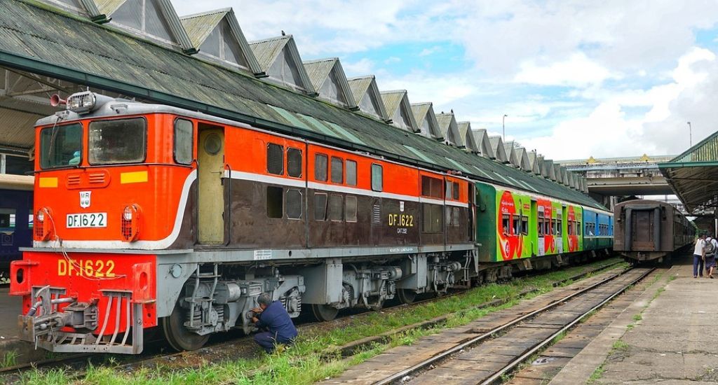 Train in Yangon Central Railway Station