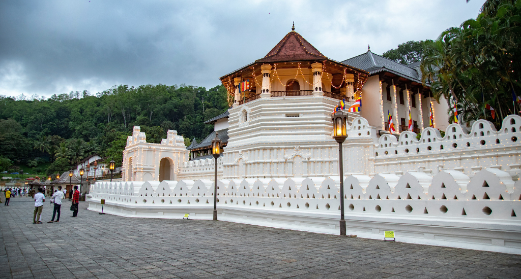 Temple of the Sacred Tooth Relic or Sri Dalada Maligawa in Kandy, Sri Lanka